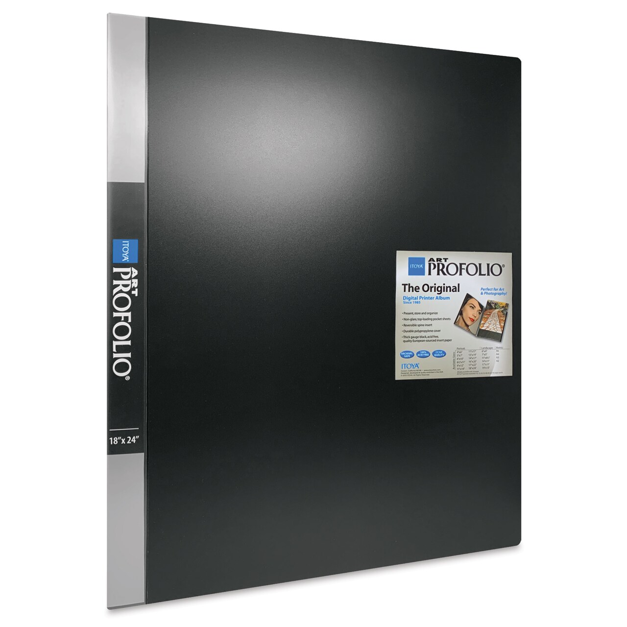 Itoya Original Art Profolio - 24" x 18", Black, Portrait, 24 Pages